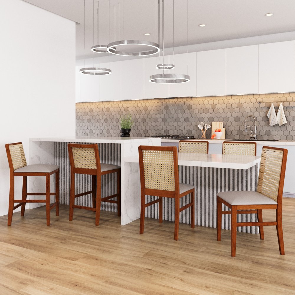 banqueta e cadeira perola