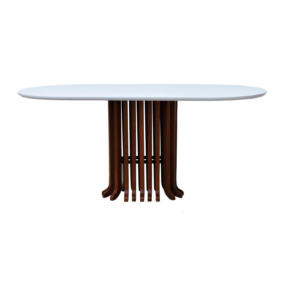 mesa oval ripada tampo oblongo branco 2