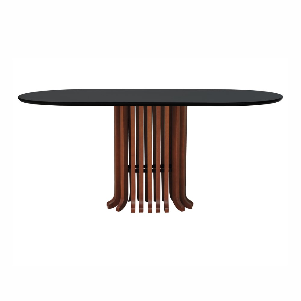 mesa oval ripada tampo oblongo preto 2