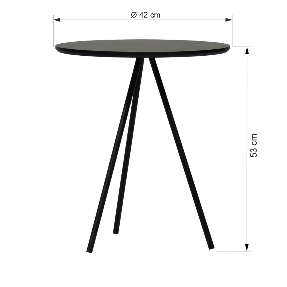 mesa lateral piramide preto 1 dimensoes