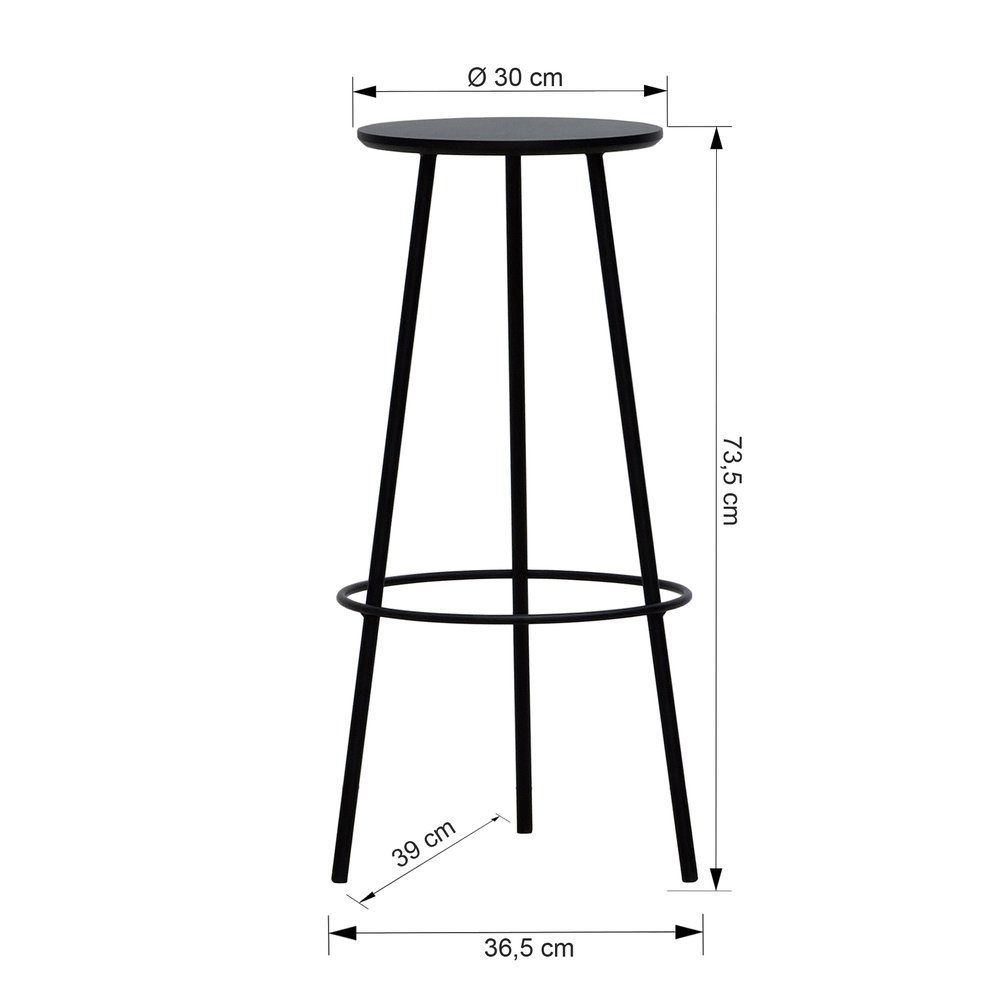 banqueta alta full preto dimensoes