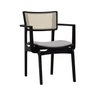 cadeira apollo preta com bracos linho bege 1