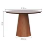 mesa de jantar base cone laminado cinamomo 2 dimensoes 120