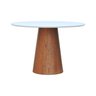 mesa de jantar base cone laqueado branco amendoa 1