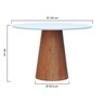 mesa de jantar base cone laqueado branco amendoa 2 dimensoes