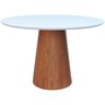 mesa de jantar base cone laqueado branco amendoa 3