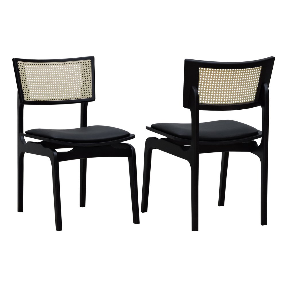 kit 2 cadeiras apollo preta sem bracos corano preto