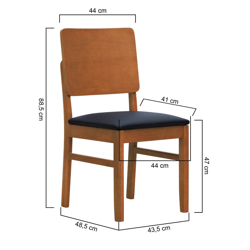 cadeira queops corano preto 2 dimensoes