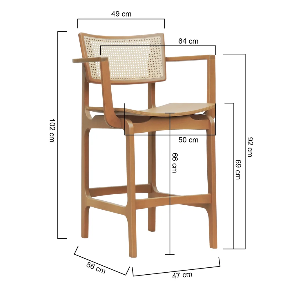 banqueta apollo natural 2 dimensoes
