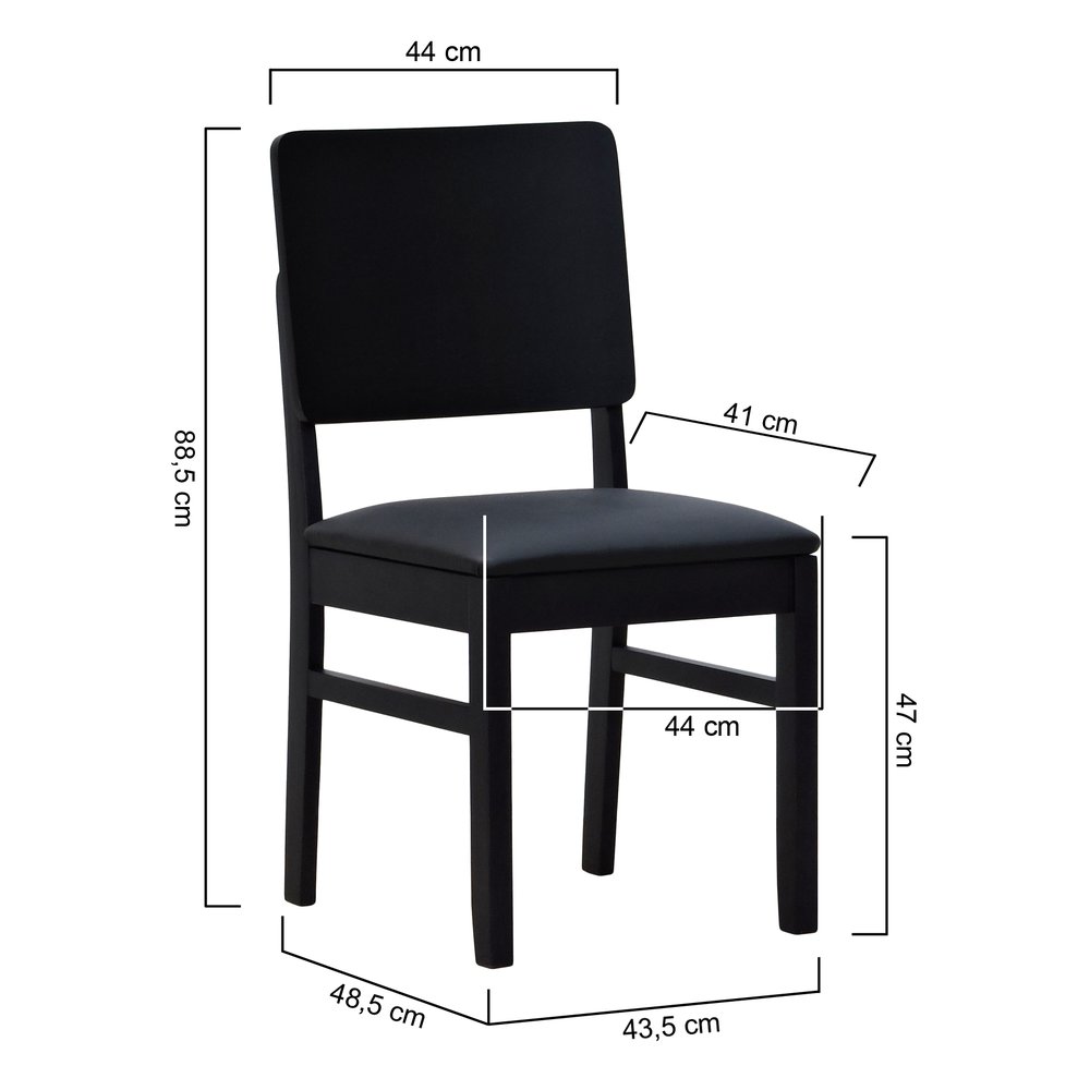 cadeira queops preta corano preto 2 dimensoes