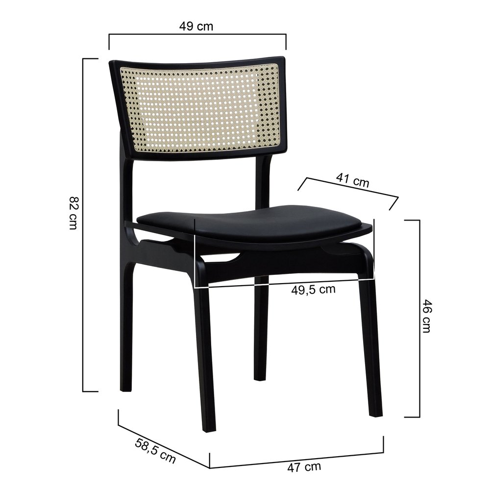 cadeira apollo preta sem bracos corano preto dimensoes