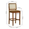 banqueta alta bistro lyon telinha natural corano caramelo 2 dimensoes