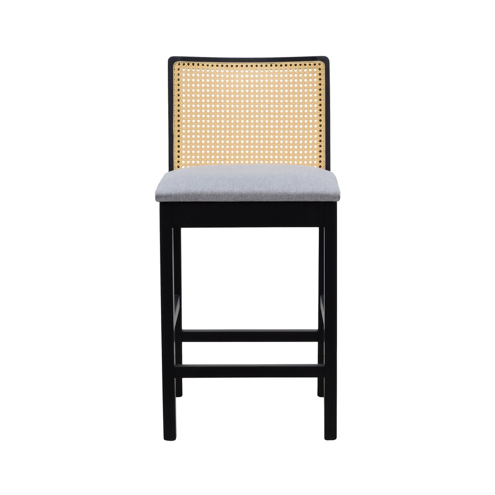 banqueta media perola preta assento linho cinza mescla 4