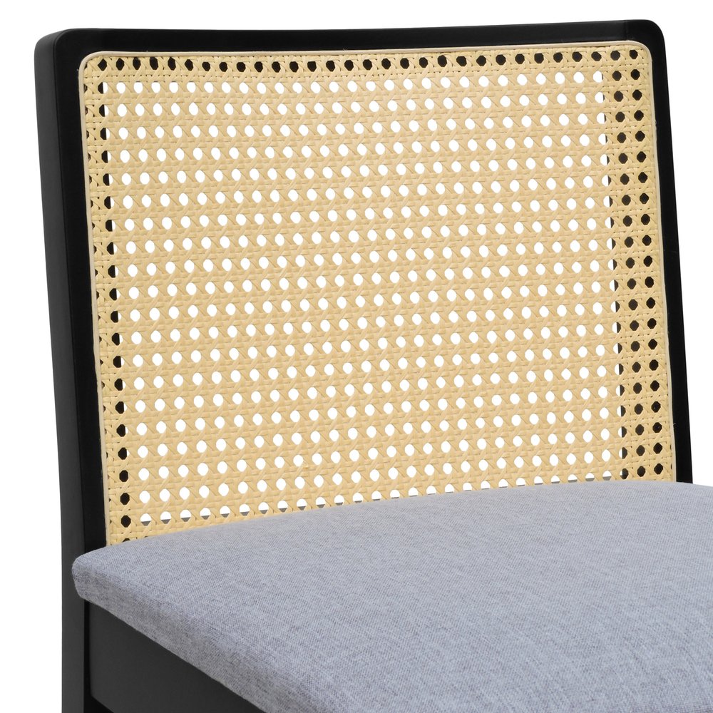 banqueta media perola preta assento linho cinza mescla 6