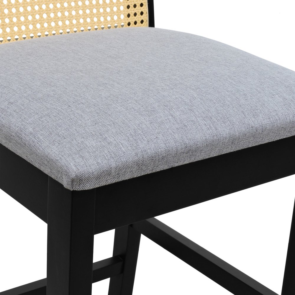 banqueta media perola preta assento linho cinza mescla 7