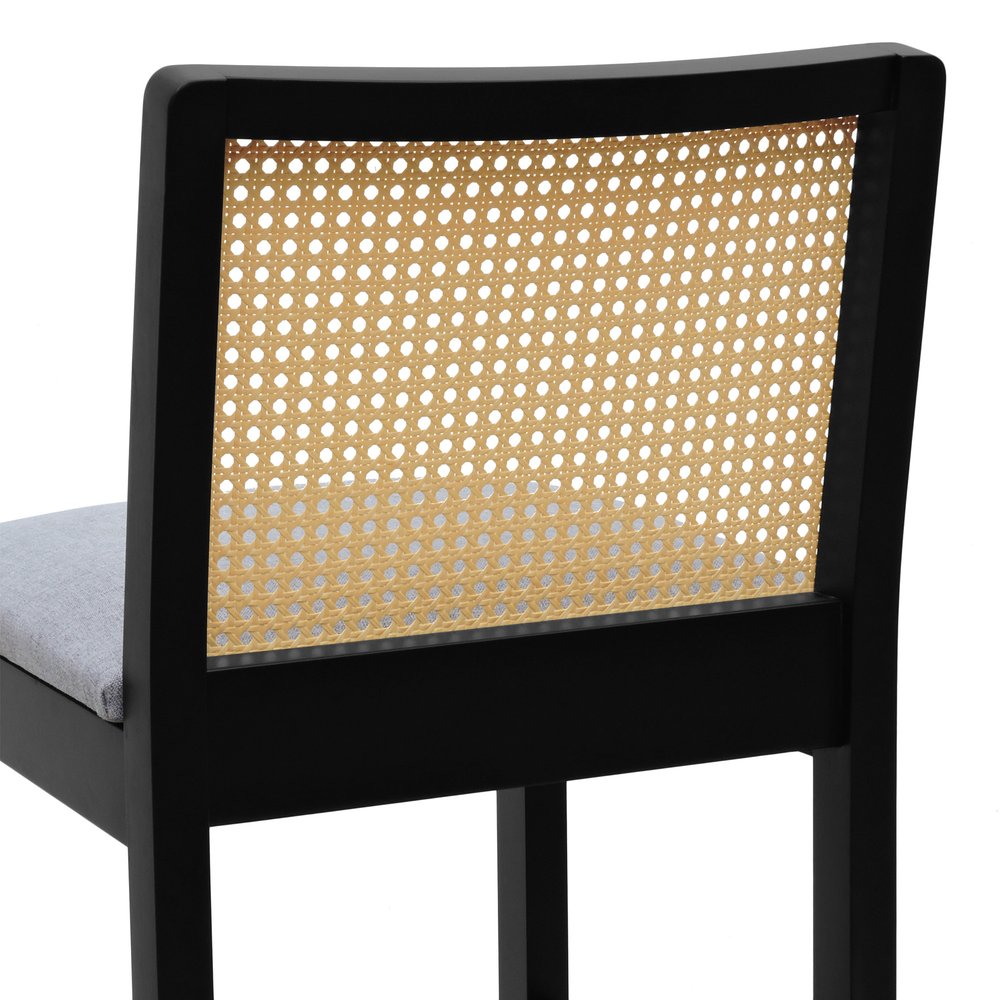 banqueta media perola preta assento linho cinza mescla 9