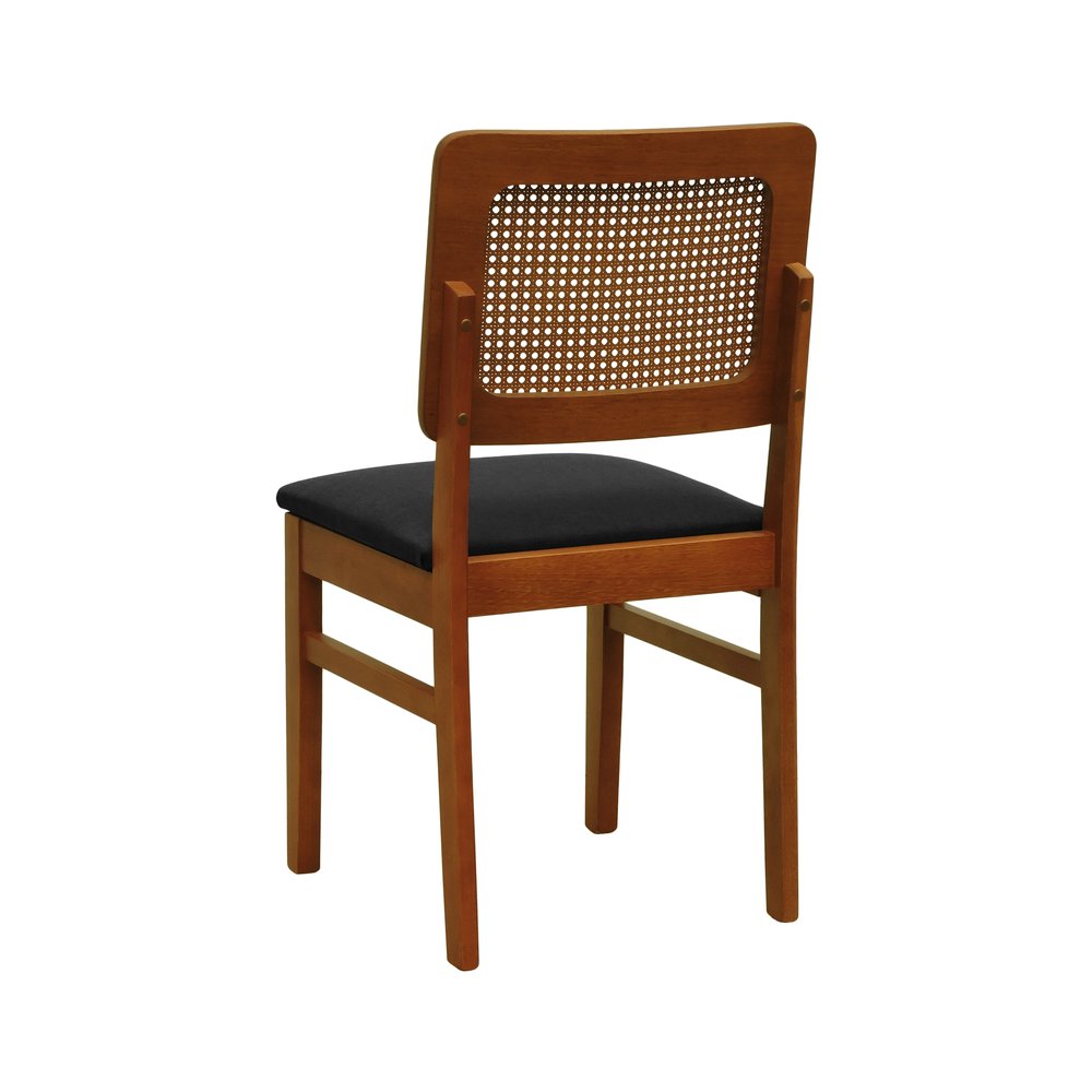 cadeira lyon telinha amendoa linho preto textura 3