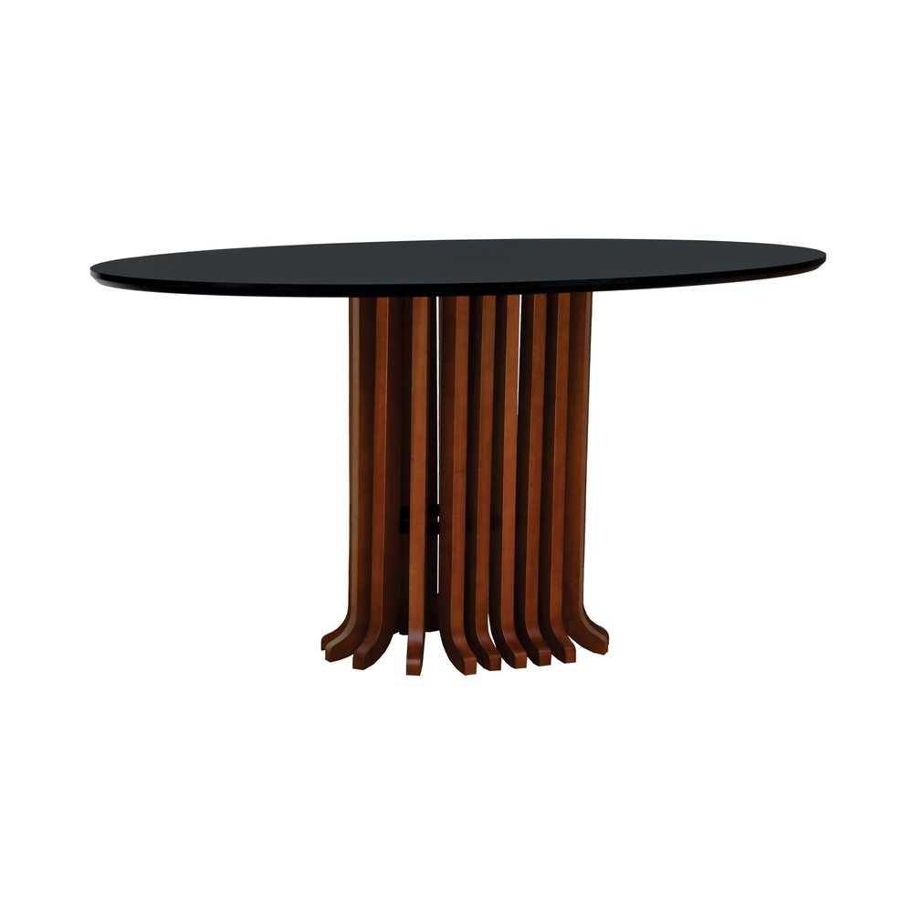 mesa oval ripada tampo oval preto 1