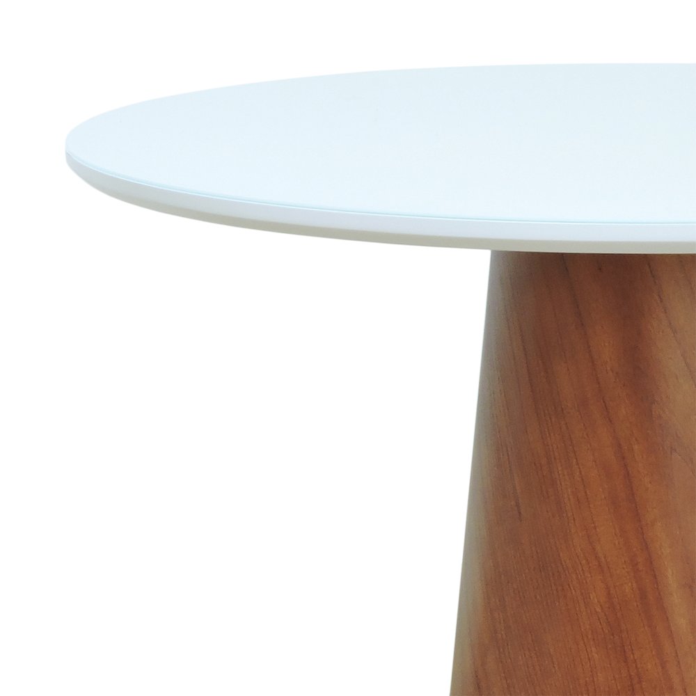 mesa cone base amendoa branco com branco 4