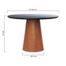 mesa cone base amendoa preto com preto 2 dimensoes o 120 cm