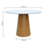 mesa cone base natural branco com branco 2 dimensoes o 150 cm