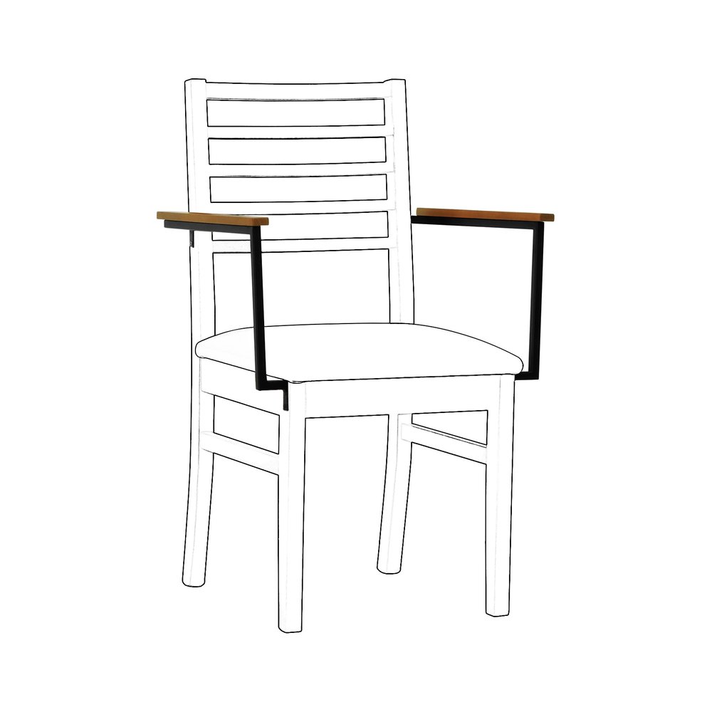 bracos metal com madeira tingida no amendoa 2 exemplo