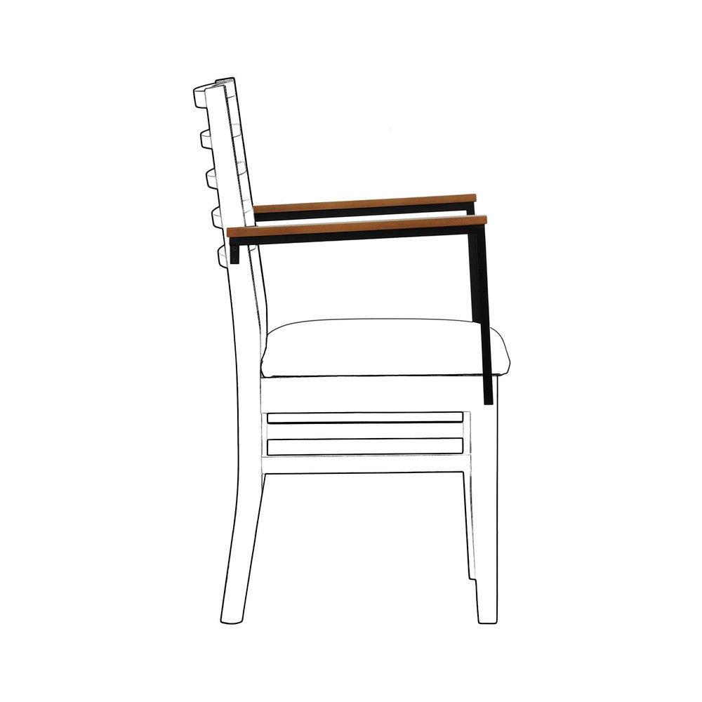 bracos metal com madeira tingida no amendoa 3 exemplo