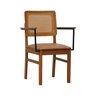 cadeira lyon telinha amendoa com bracos corano marrom mescla 1
