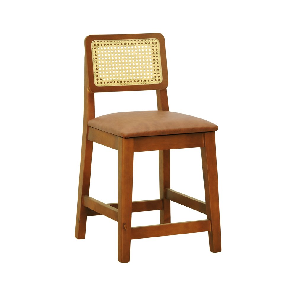 banqueta baixa cadeira gabi amendoa corano marrom mescla 1