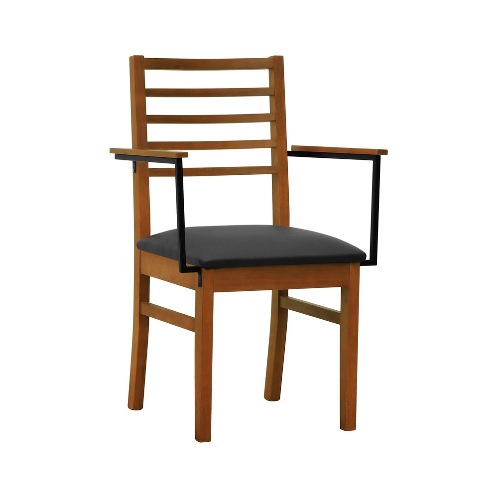 cadeira tie com bracos corano preto 1