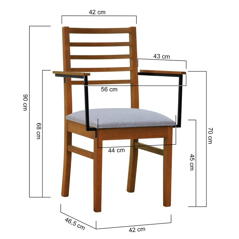 cadeira tie com bracos linho cinza mescla impermeavel 2 dimensoes