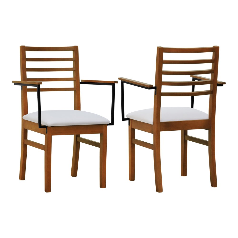 kit 2 cadeiras tie com bracos linho bege