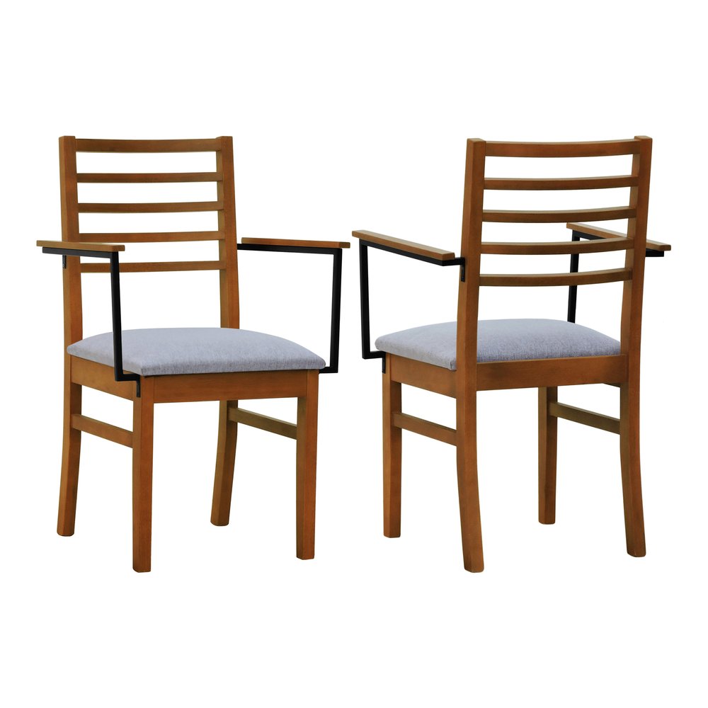 kit 2 cadeiras tie com bracos linho cinza mescla impermeavel