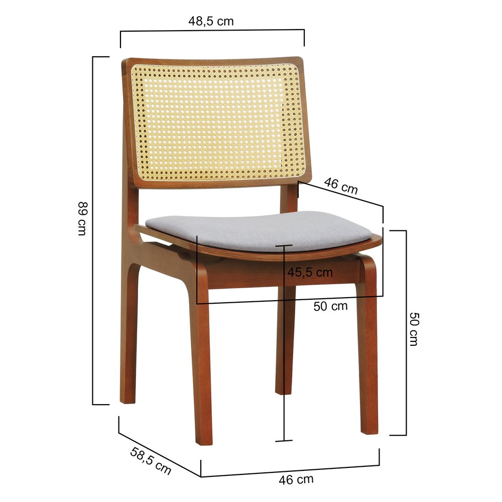 cadeira gus amendoa linho bege mescla impermeavel 2 dimensoes