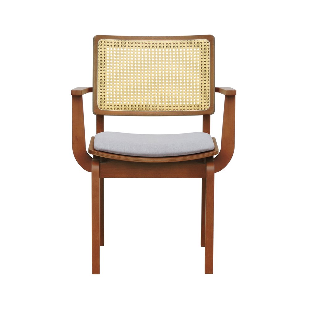 cadeira gus com bracos amendoa linho bege mescla impermeavel 4