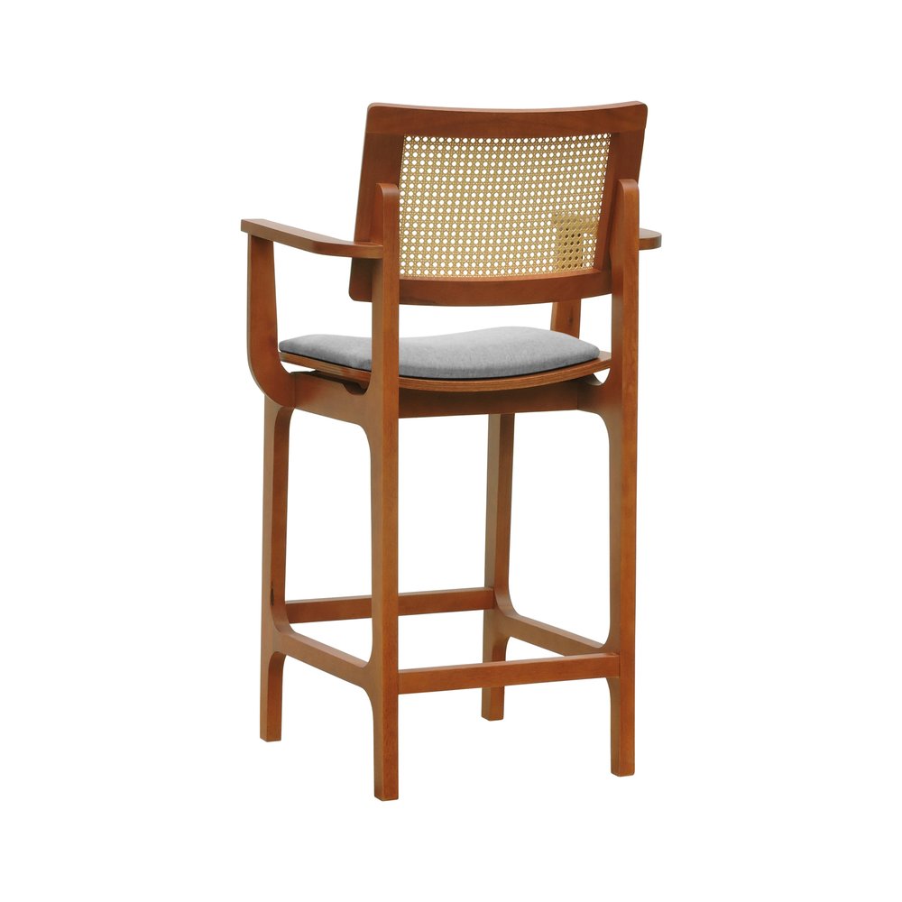 banqueta alta bistro gus com bracos amendoa linho cinza m impermeavel 3