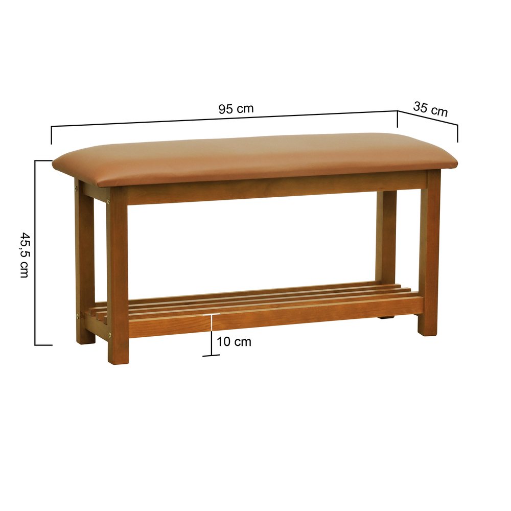 banco sapateira viena amendoa corano caramelo 2 dimensoes