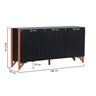 buffet 3 portas decor preto amendoa 2 dimensoes