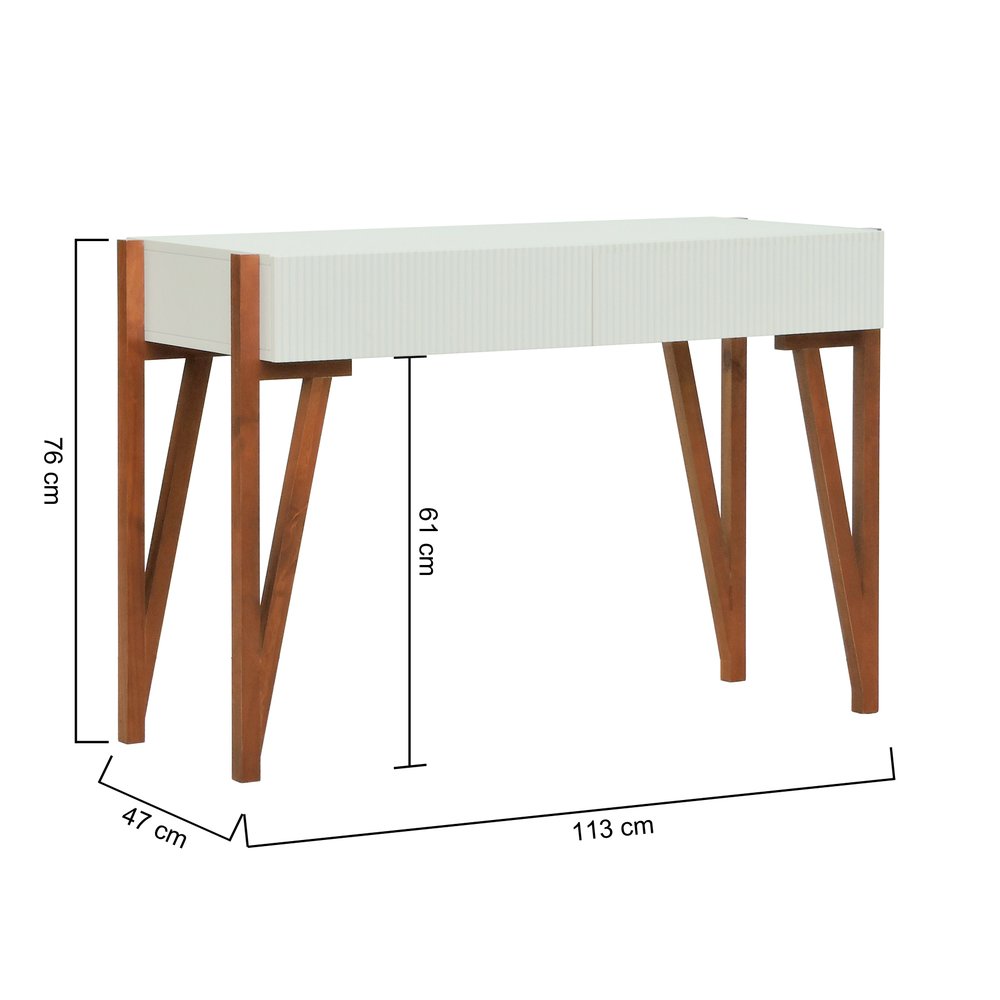 escrivaninha aparador decor offwhite amendoa 2 dimensoes