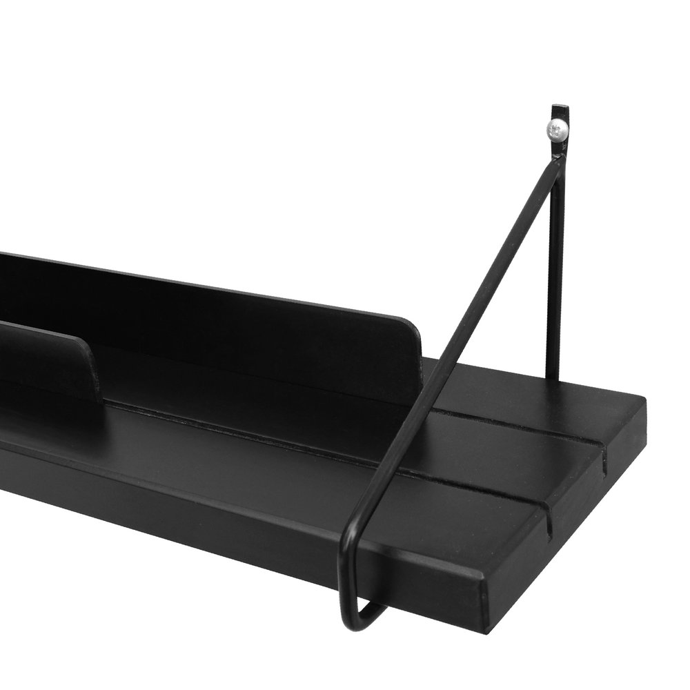 prateleira porta livros com metal e madeira ou mdf life preto 6