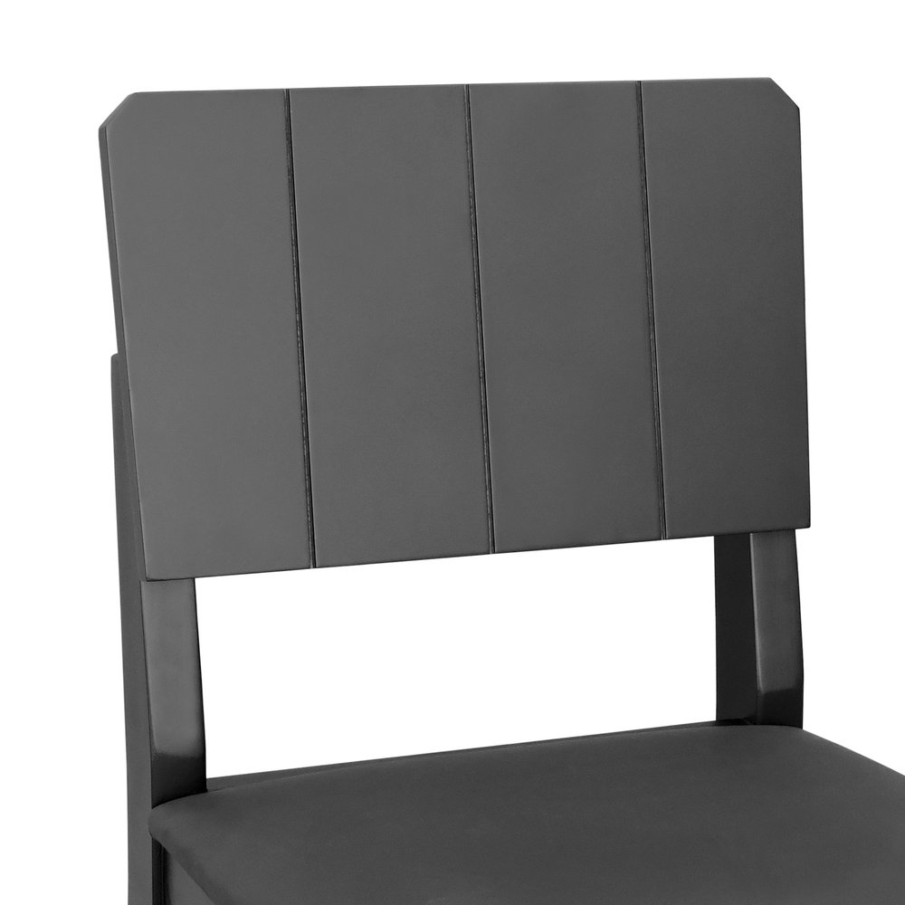 cadeira linhas estofada preto corano preto 6