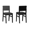kit 2 cadeiras linhas estofada preto corano preto