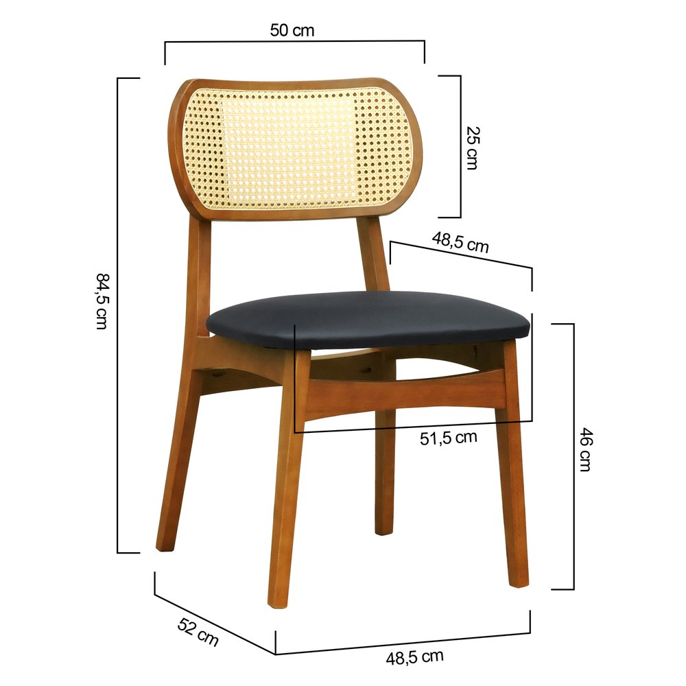 cadeira organik telinha natural corano preto 2