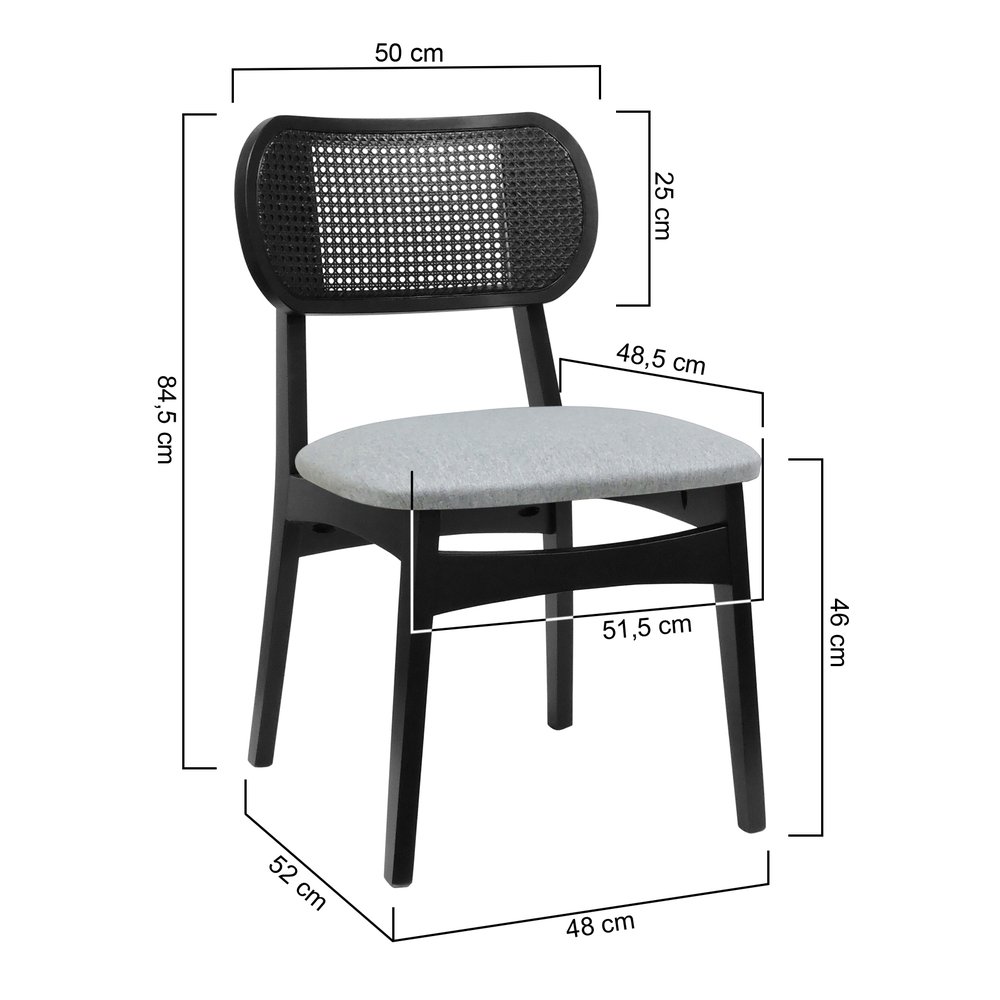 cadeira organik telinha preto linho cinza mescla impermeavel 2 dimensoes