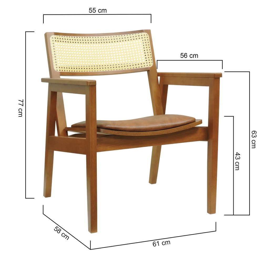 poltrona gusty amendoa corano marrom mescla 2 dimensoes
