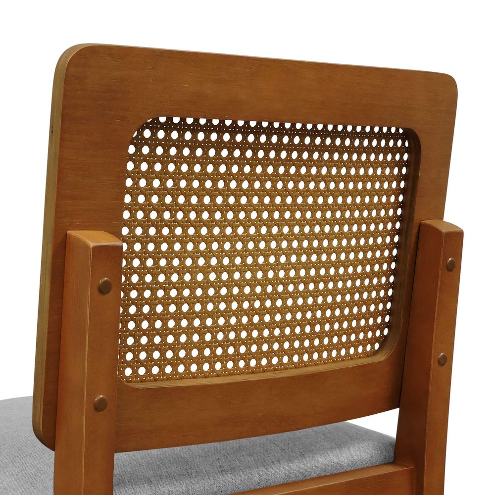 banqueta alta bistro lyon telinha amendoa linho cinza mescla impermeavel 8