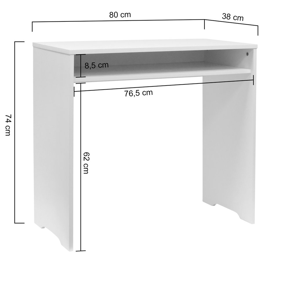 escrivaninha duna com nicho branco 2 dimensoes