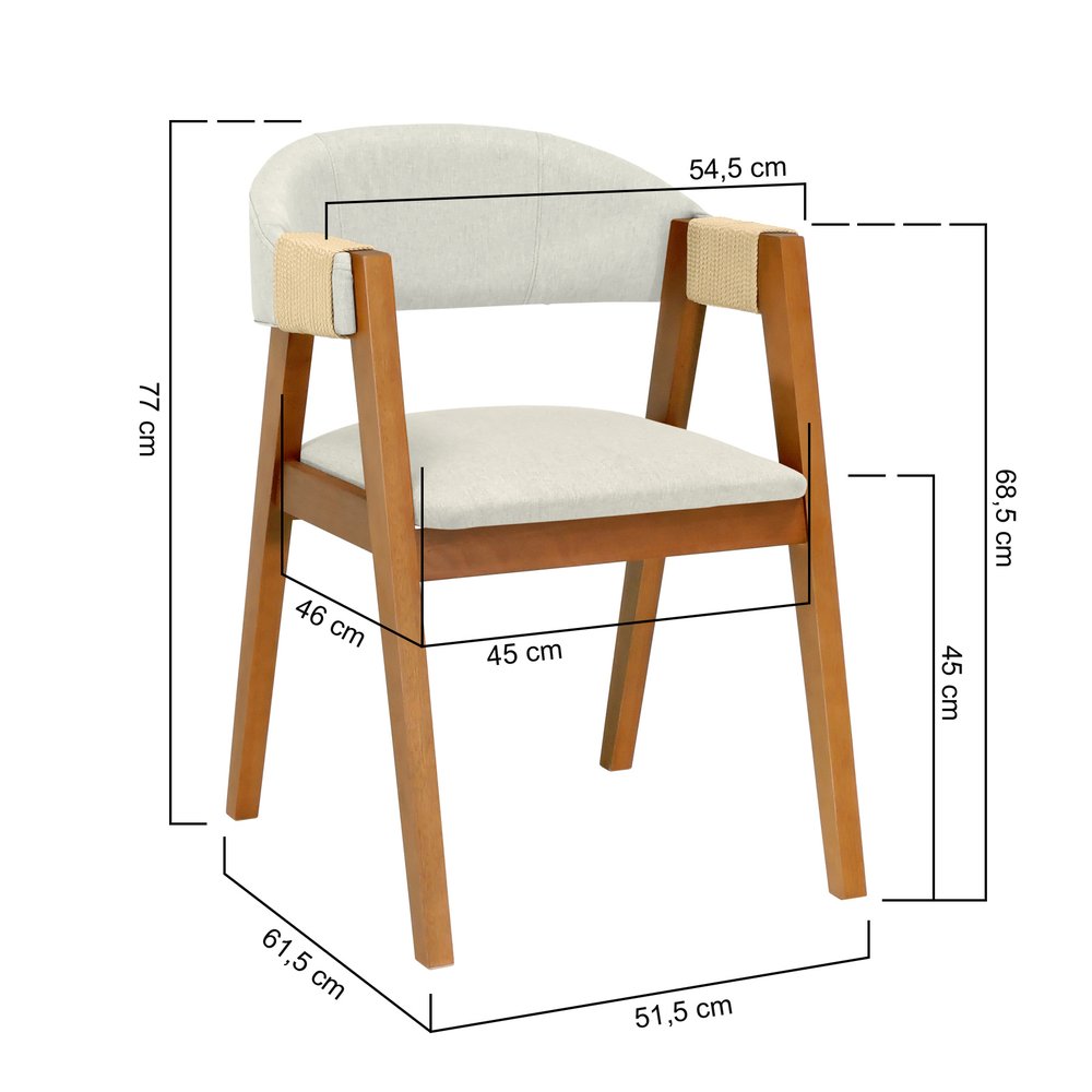 cadeira florida amendoa linho bege m imp corda dourada 2 dimensoes