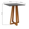 mesa bistro madri amendoa tampo quadrado preto 80x80cm 2 dimensoes