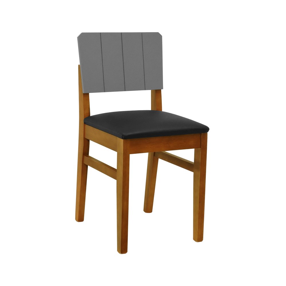 cadeira linhas encosto laqueado cinza amendoa corano preto 01